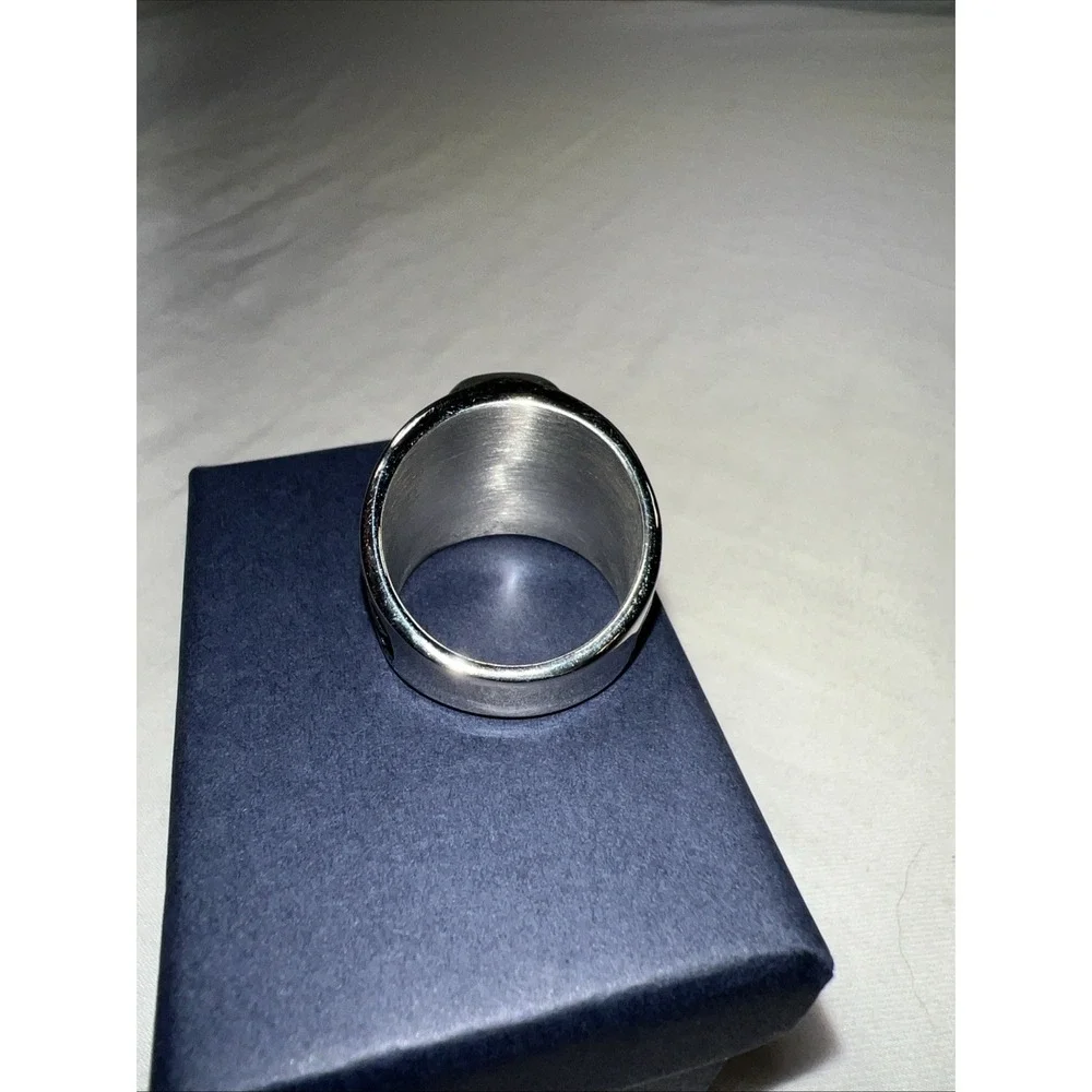 Bandmax Stainless Steel Skull Ring Flames On Sides Size 9 Men's - Picture 3 of 5